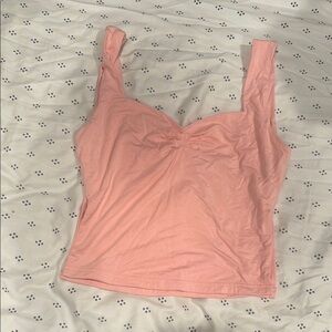 Amazon Orange Sleeveless Fitted Crop Tank Top